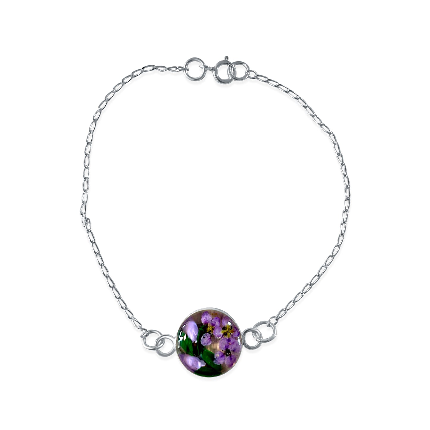 Brazalete Artesanal – Plata Mexicana 925 y Flores Reales