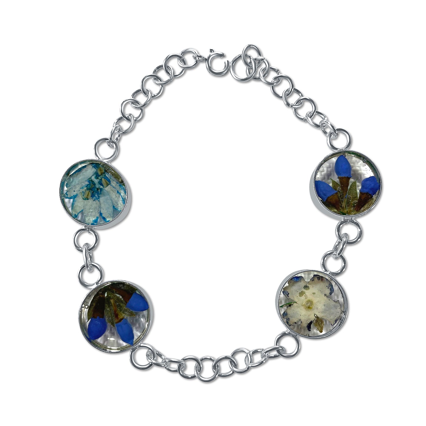 Brazalete Artesanal – Plata Mexicana 925 y Flores Reales