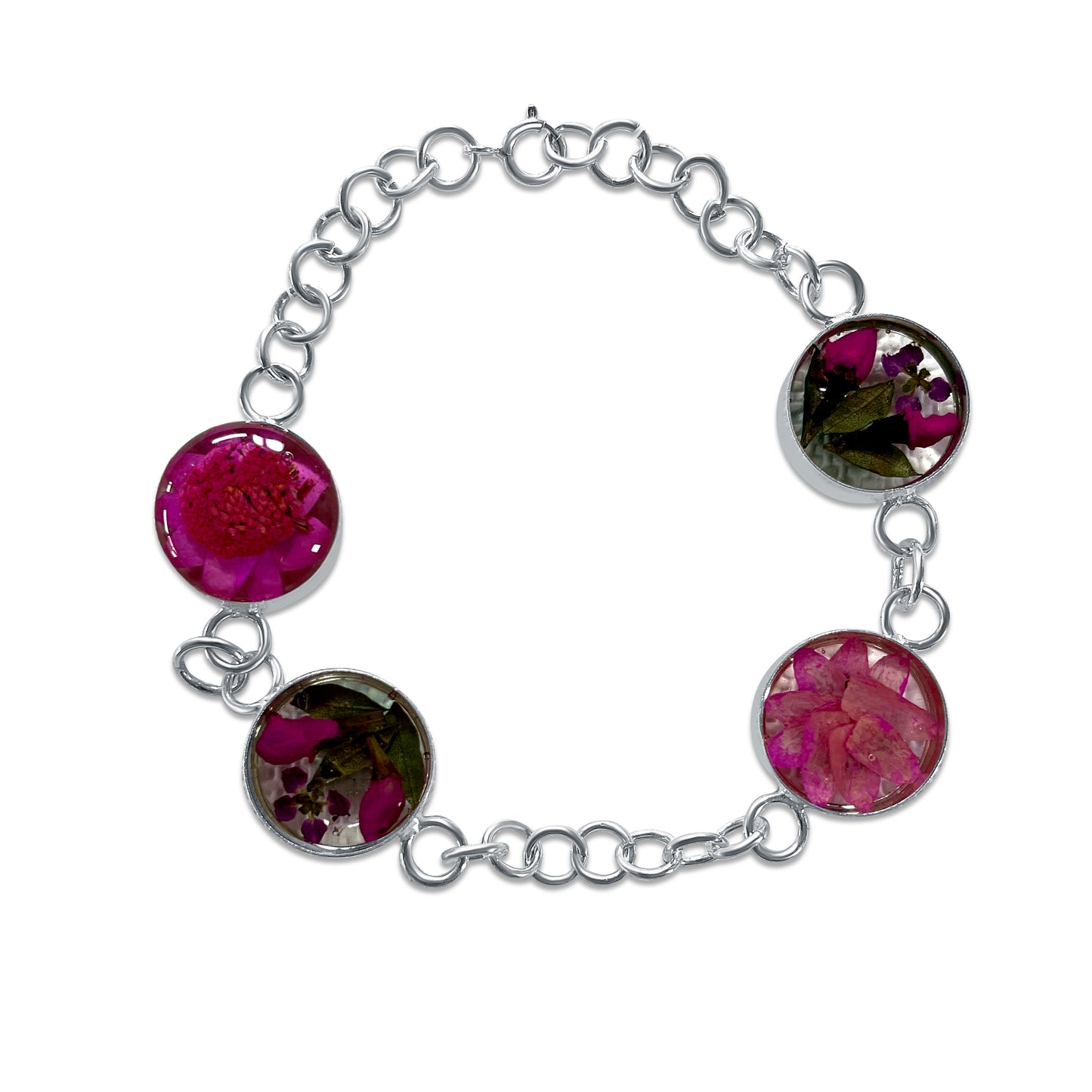 Brazalete Artesanal – Plata Mexicana 925 y Flores Reales