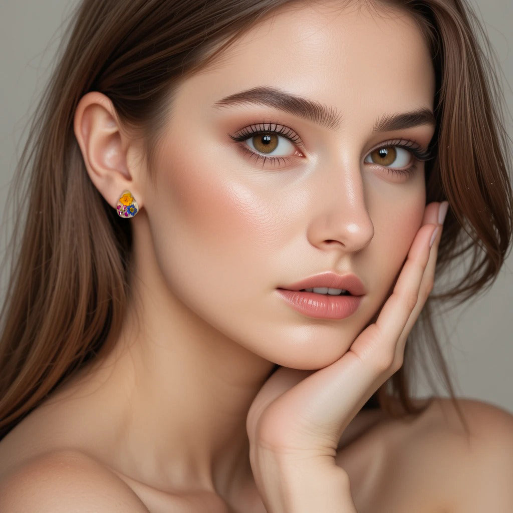 Pendientes de Plata mexicana 925 - Flores Reales Encapsuladas