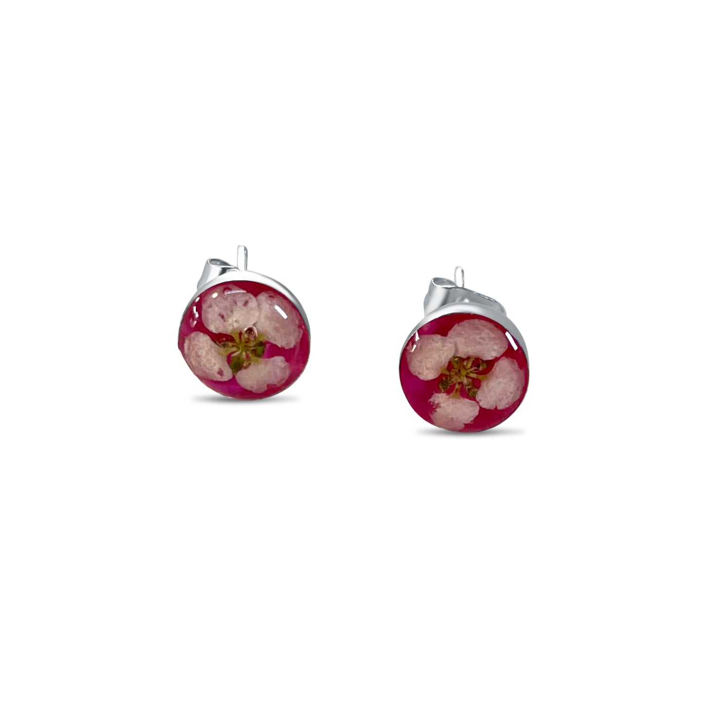 Pendientes de Plata mexicana 925 - Flores Reales Encapsuladas