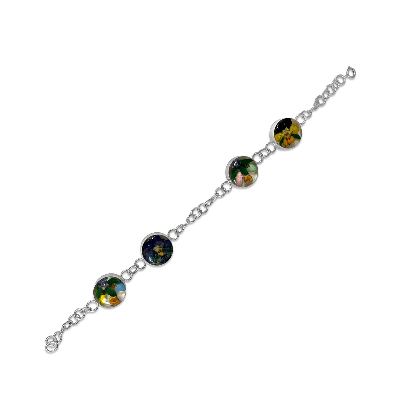 Brazalete Artesanal – Plata Mexicana 925 y Flores Reales