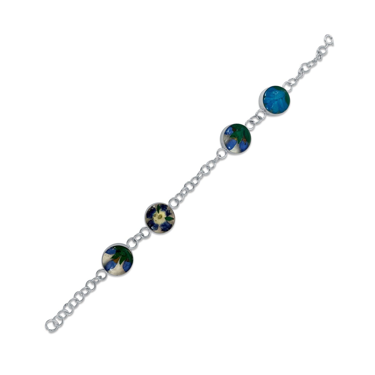 Brazalete Artesanal – Plata Mexicana 925 y Flores Reales