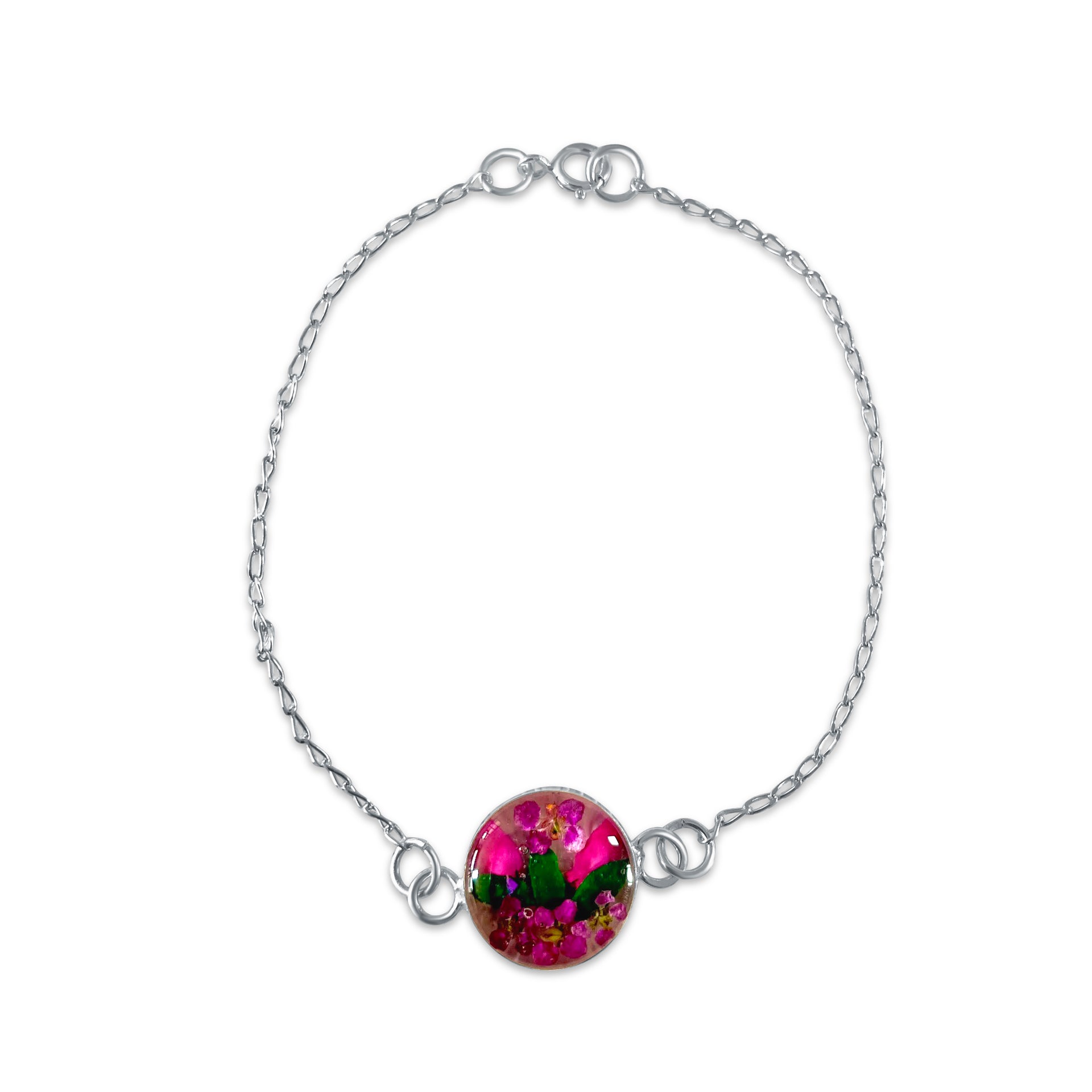 Handmade Bracelet – 925 Mexican Silver and Real Flowers