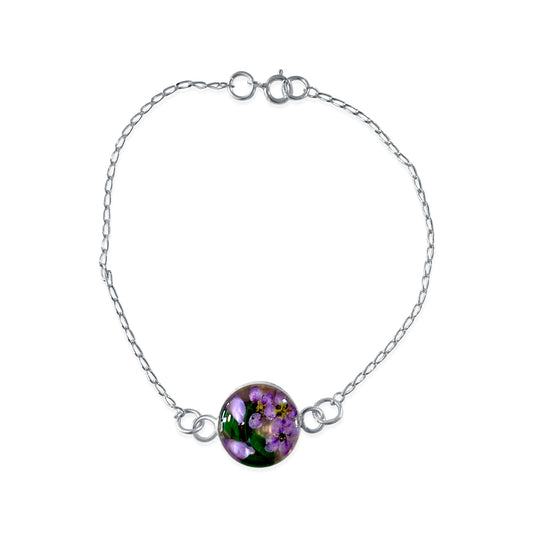 Brazalete Artesanal – Plata Mexicana 925 y Flores Reales