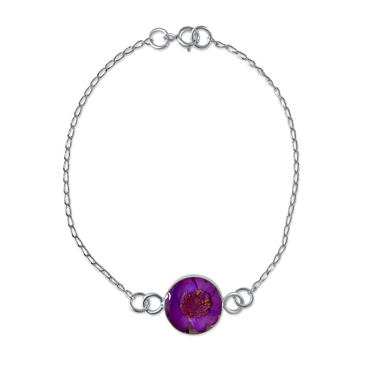Brazalete Artesanal – Plata Mexicana 925 y Flores Reales