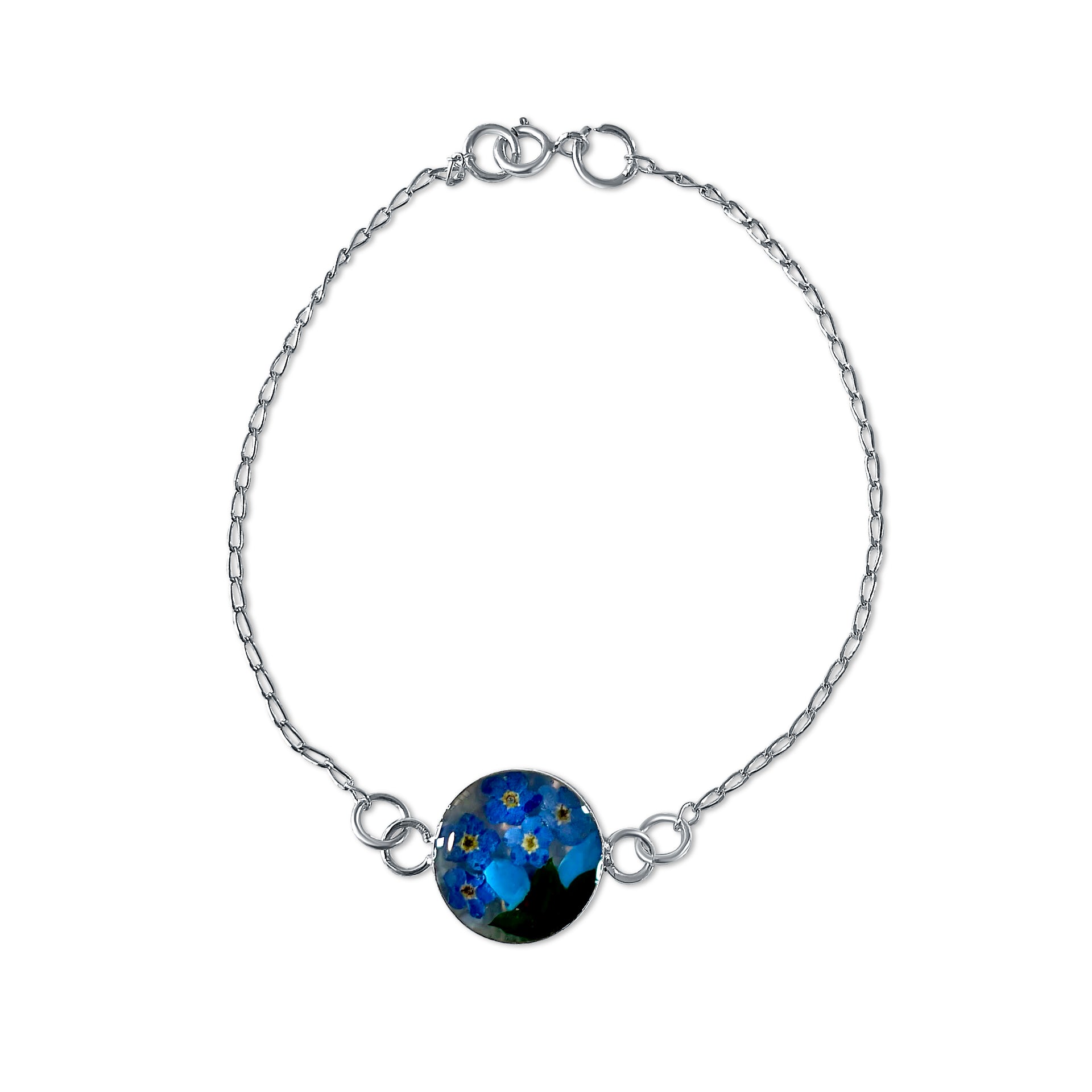 Handmade Bracelet – 925 Mexican Silver and Real Flowers