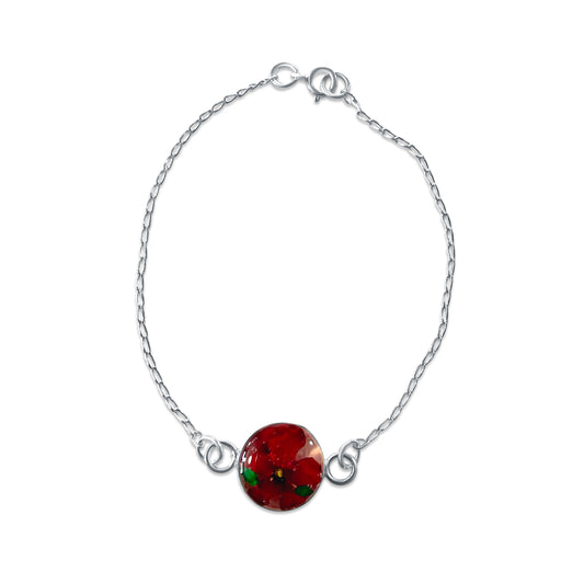 Brazalete Artesanal – Plata Mexicana 925 y Flores Reales