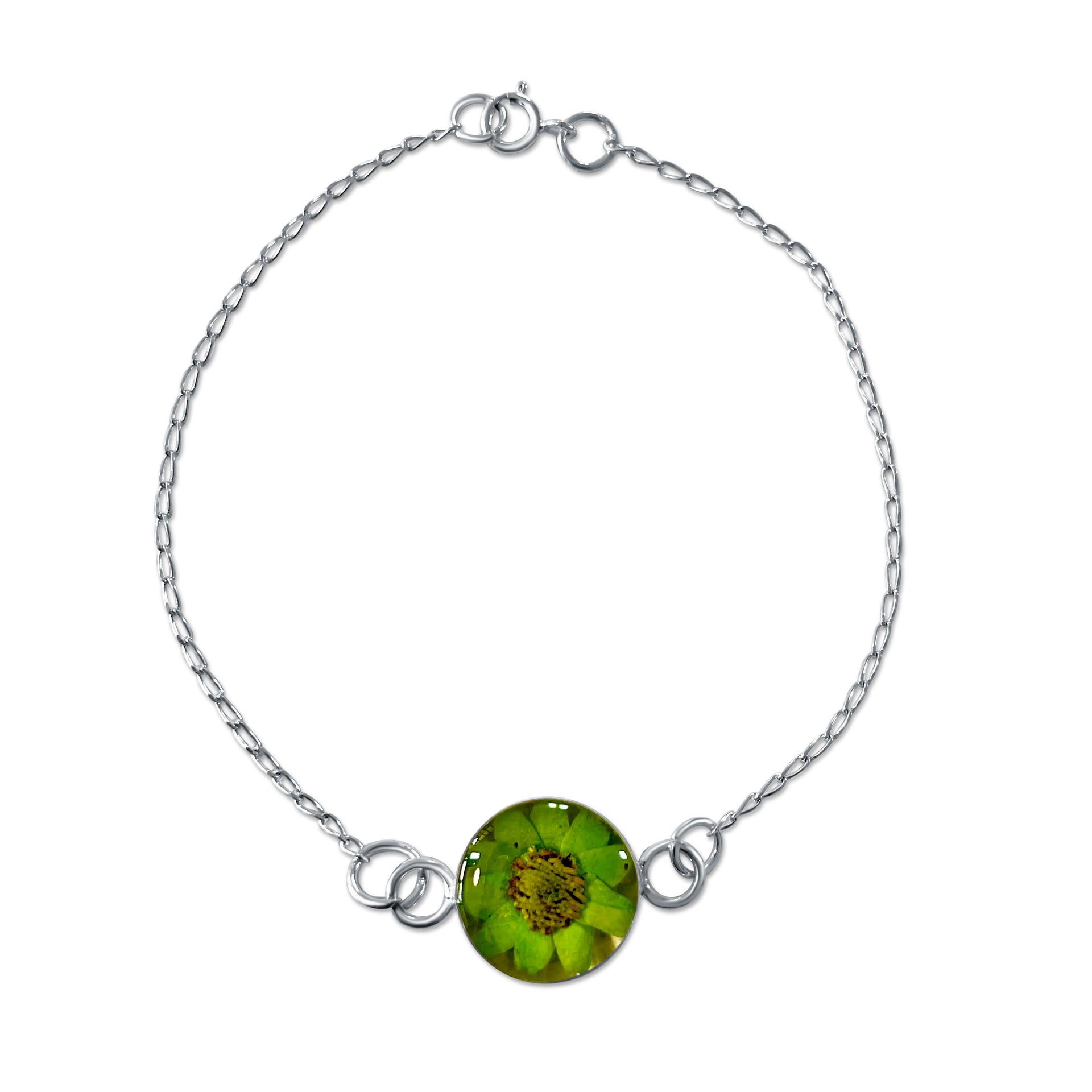 Handmade Bracelet – 925 Mexican Silver and Real Flowers