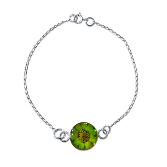 Brazalete Artesanal – Plata Mexicana 925 y Flores Reales