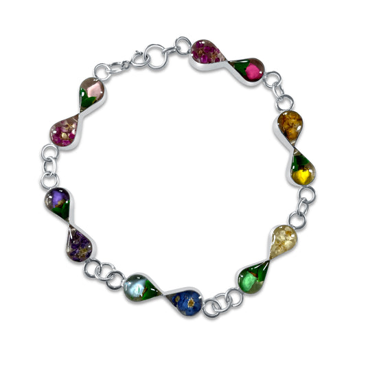 Brazalete Artesanal – Plata Mexicana 925 y Flores Reales