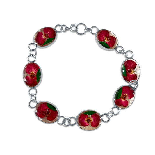 Brazalete Artesanal – Plata Mexicana 925 y Flores Reales (Copia)