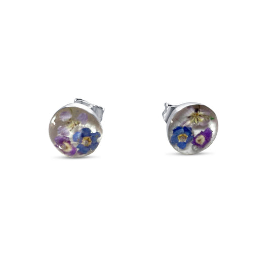 Pendientes de Plata mexicana 925 - Flores Reales Encapsuladas