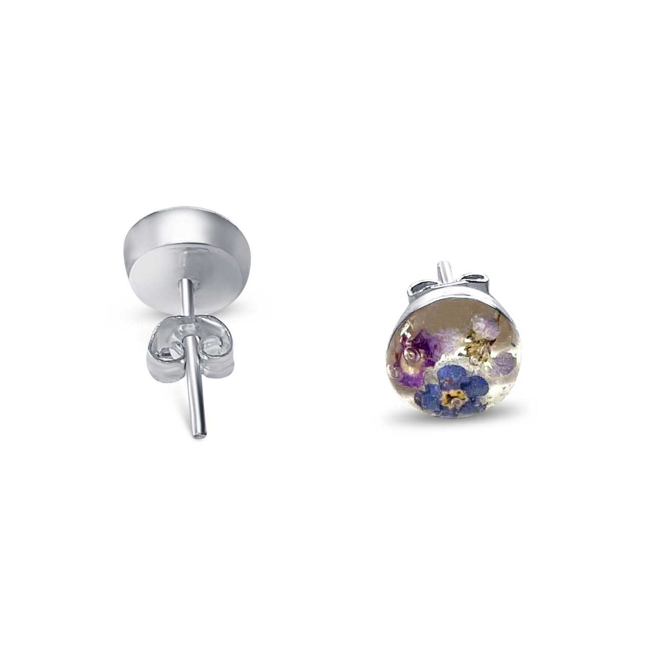 Pendientes de Plata mexicana 925 - Flores Reales Encapsuladas