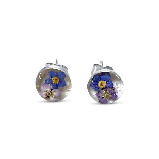 Pendientes de Plata mexicana 925 - Flores Reales Encapsuladas