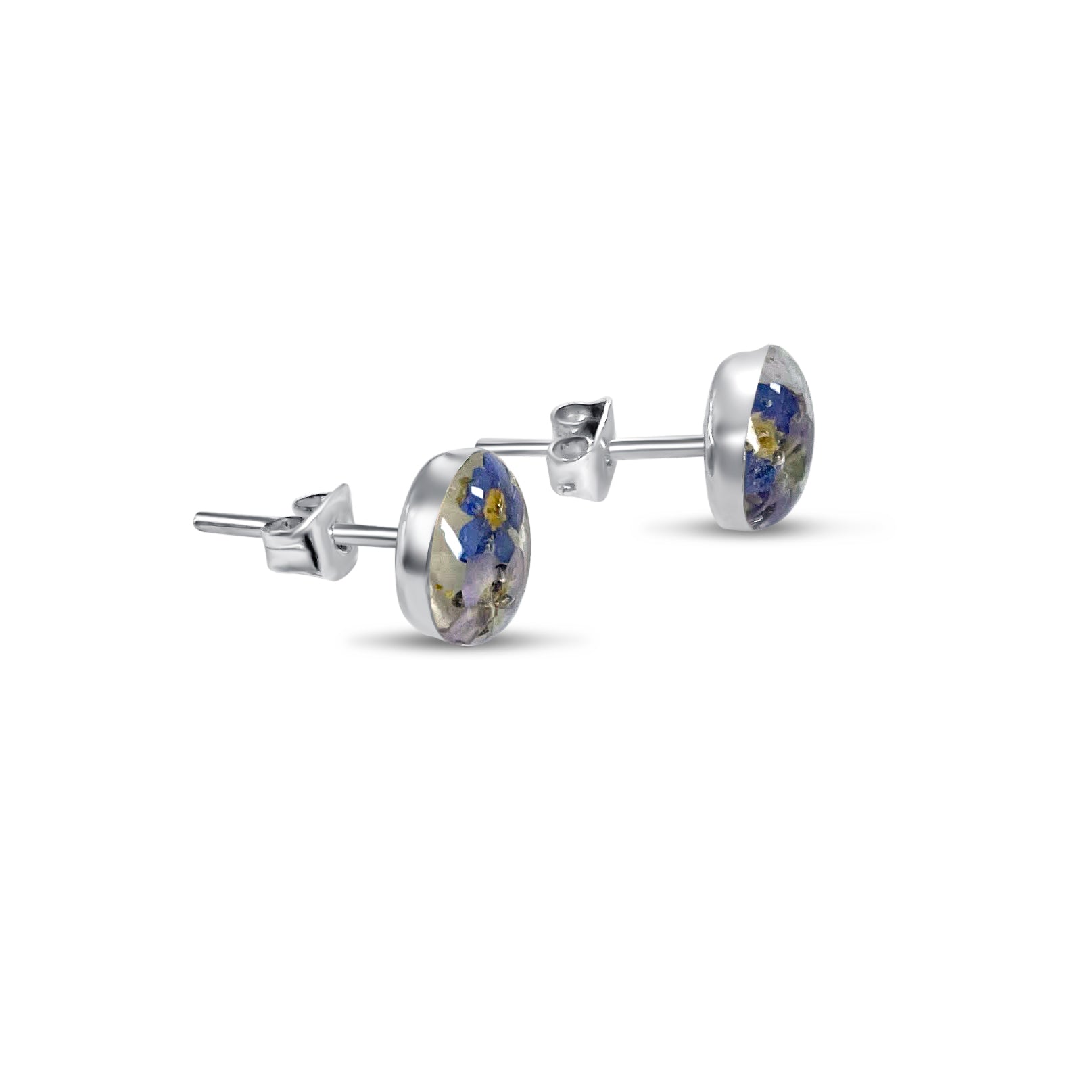 Pendientes de Plata mexicana 925 - Flores Reales Encapsuladas