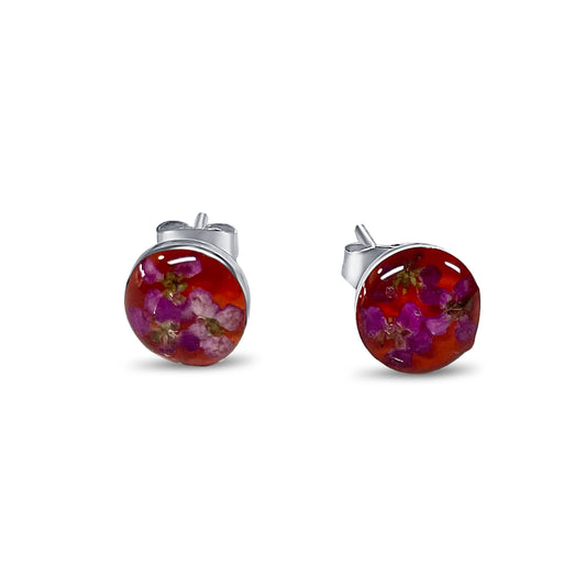 Pendientes de Plata mexicana 925 - Flores Reales Encapsuladas