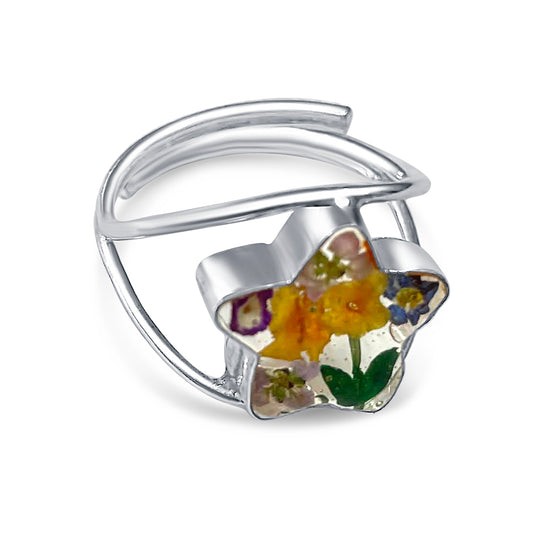 Anillo Ajustable Flores – Plata Mexicana 925