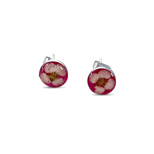 Pendientes de Plata mexicana 925 - Flores Reales Encapsuladas