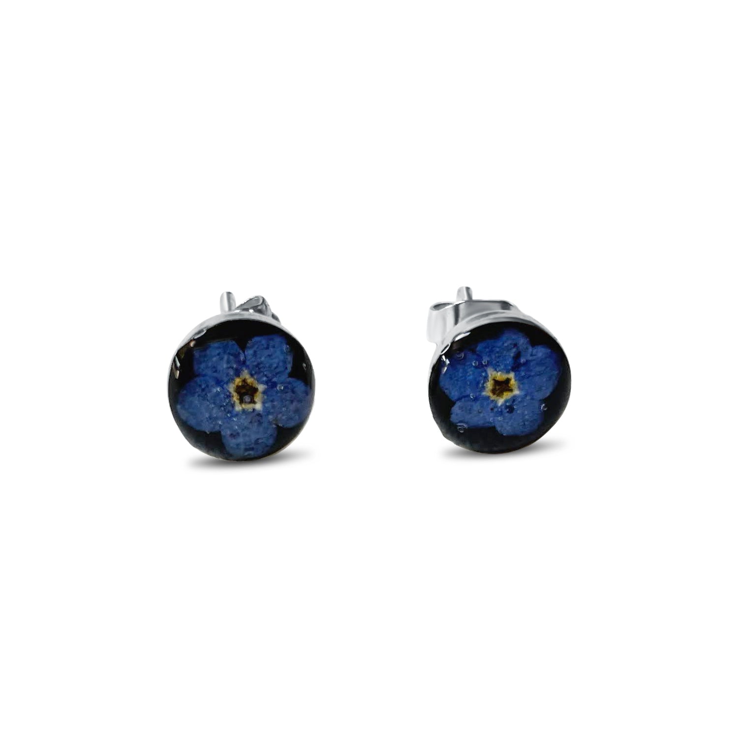 Pendientes de Plata mexicana 925 - Flores Reales Encapsuladas