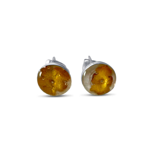 Pendientes de Plata mexicana 925 - Flores Reales Encapsuladas