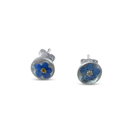 Pendientes de Plata mexicana 925 - Flores Reales Encapsuladas
