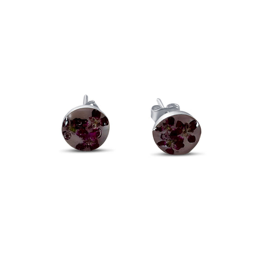 Pendientes de Plata mexicana 925 - Flores Reales Encapsuladas