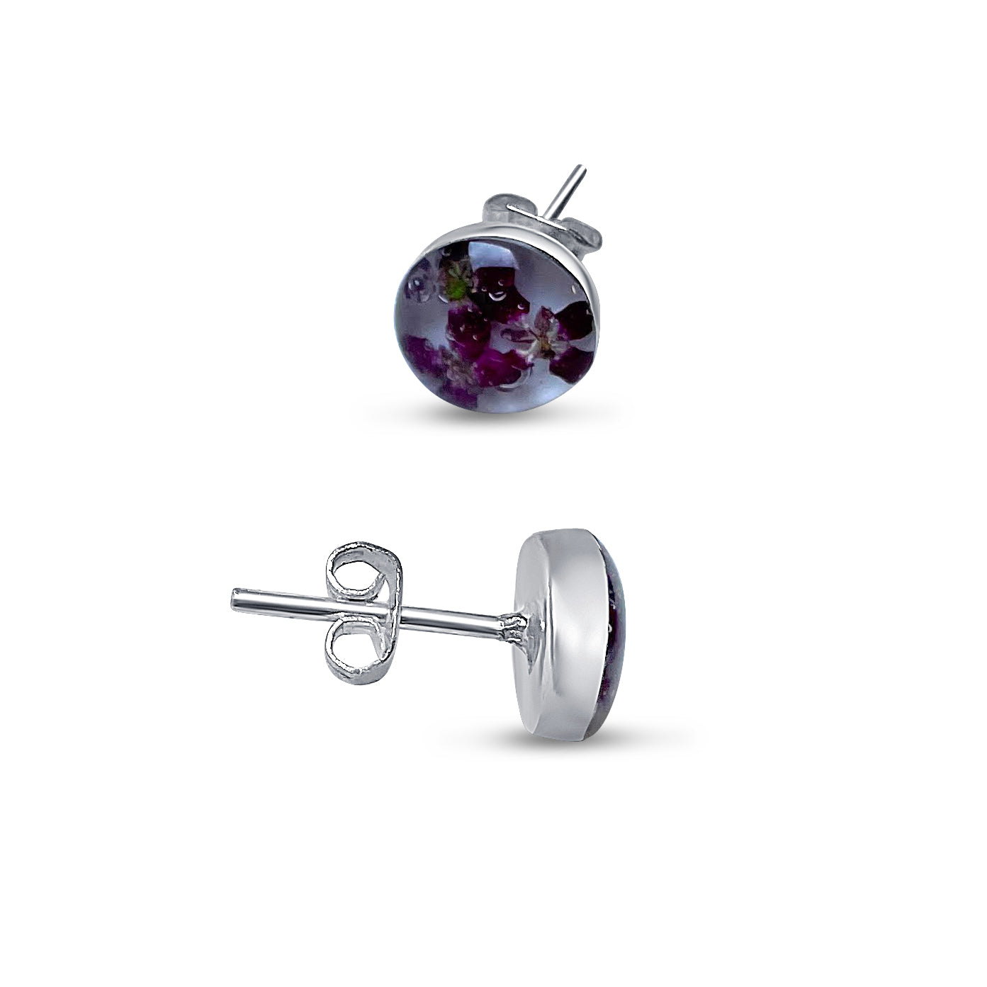 Pendientes de Plata mexicana 925 - Flores Reales Encapsuladas