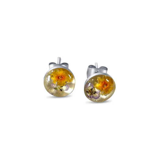 Pendientes de Plata mexicana 925 - Flores Reales Encapsuladas