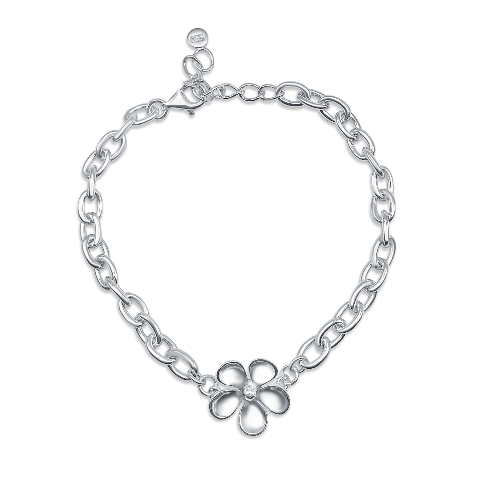 Blumenarmband aus 950er Peruanischem Silber