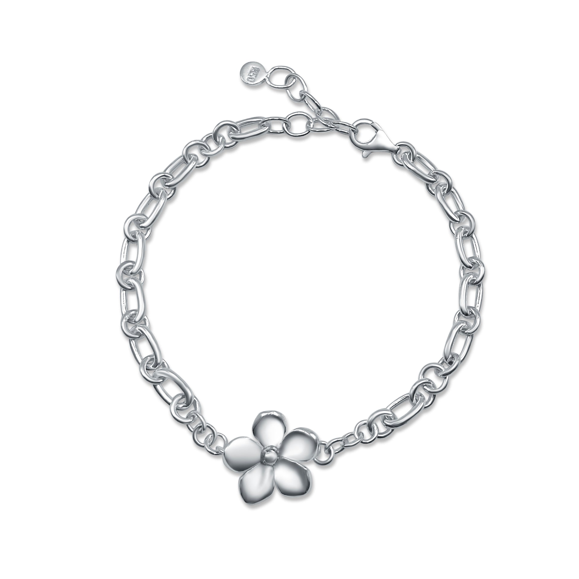 Blumenarmband aus 950er Peruanischem Silber