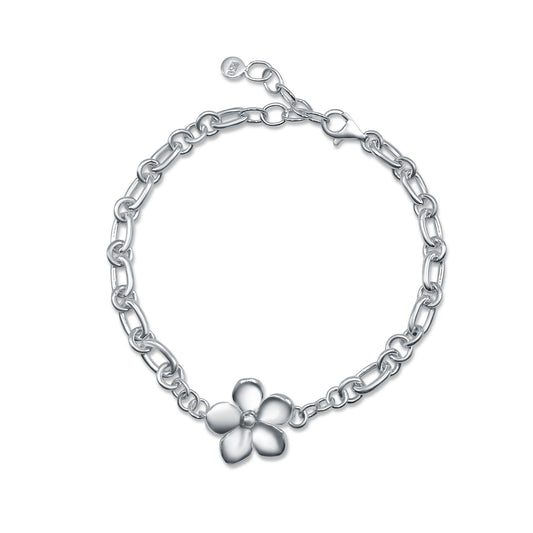 Brazalete Flor en Plata Peruana 950