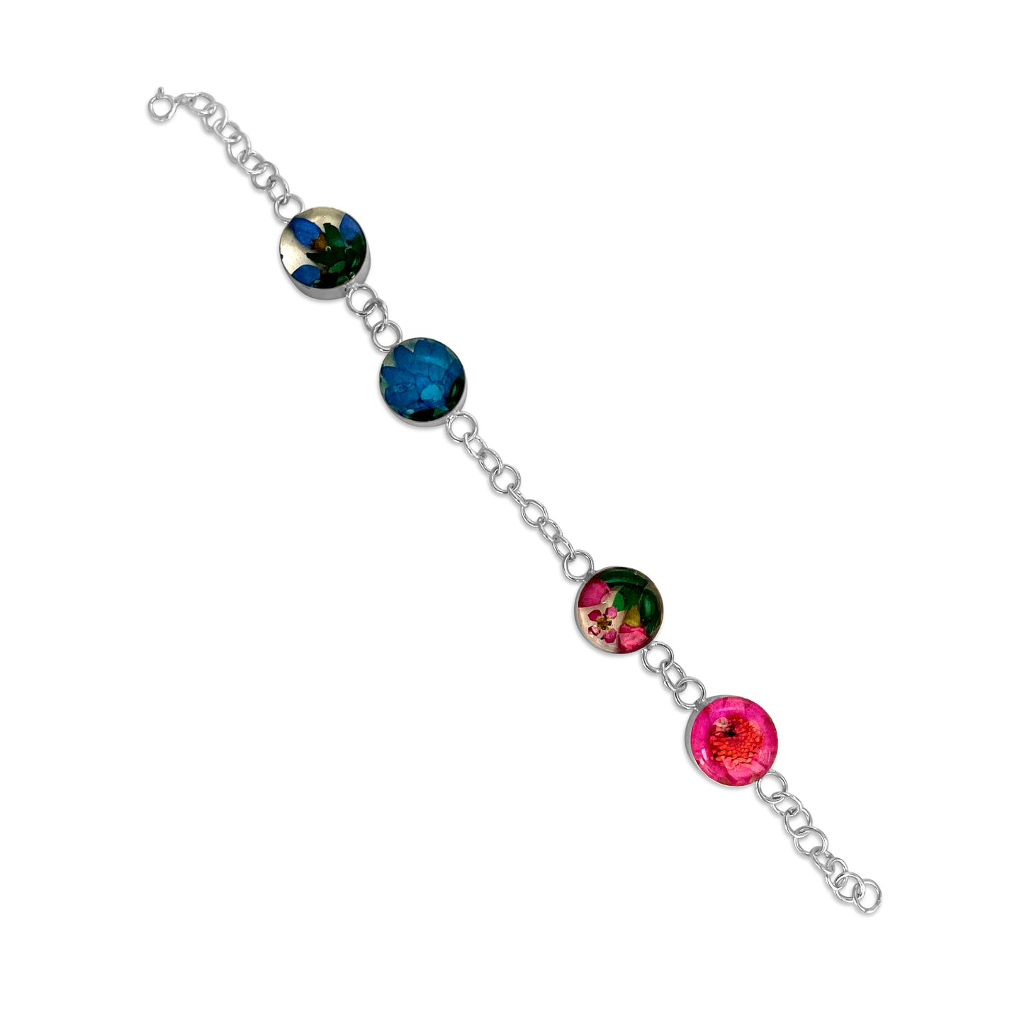Brazalete Artesanal – Plata Mexicana 925 y Flores Reales