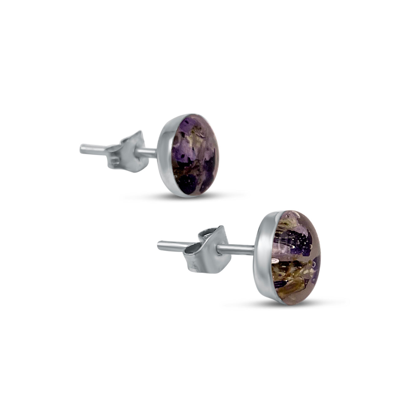 Pendientes de Plata mexicana 925 - Flores Reales Encapsuladas