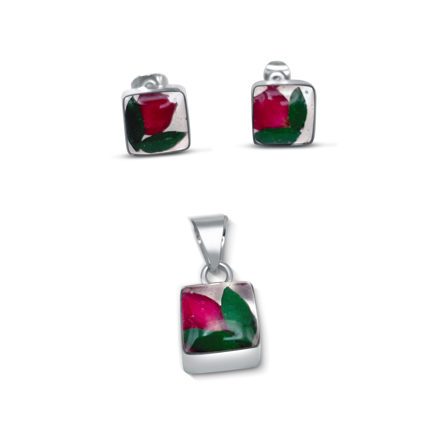 Floral Set – in 925 Mexican Silver