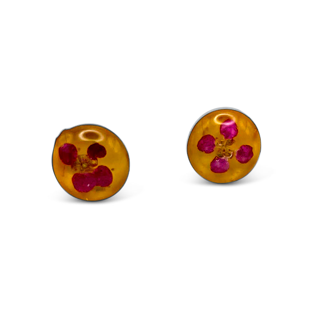 Pendientes de Plata mexicana 925 - Flores Reales Encapsuladas (Copy)