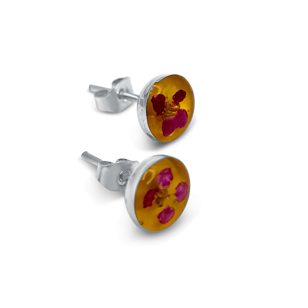 Pendientes de Plata mexicana 925 - Flores Reales Encapsuladas (Copy)