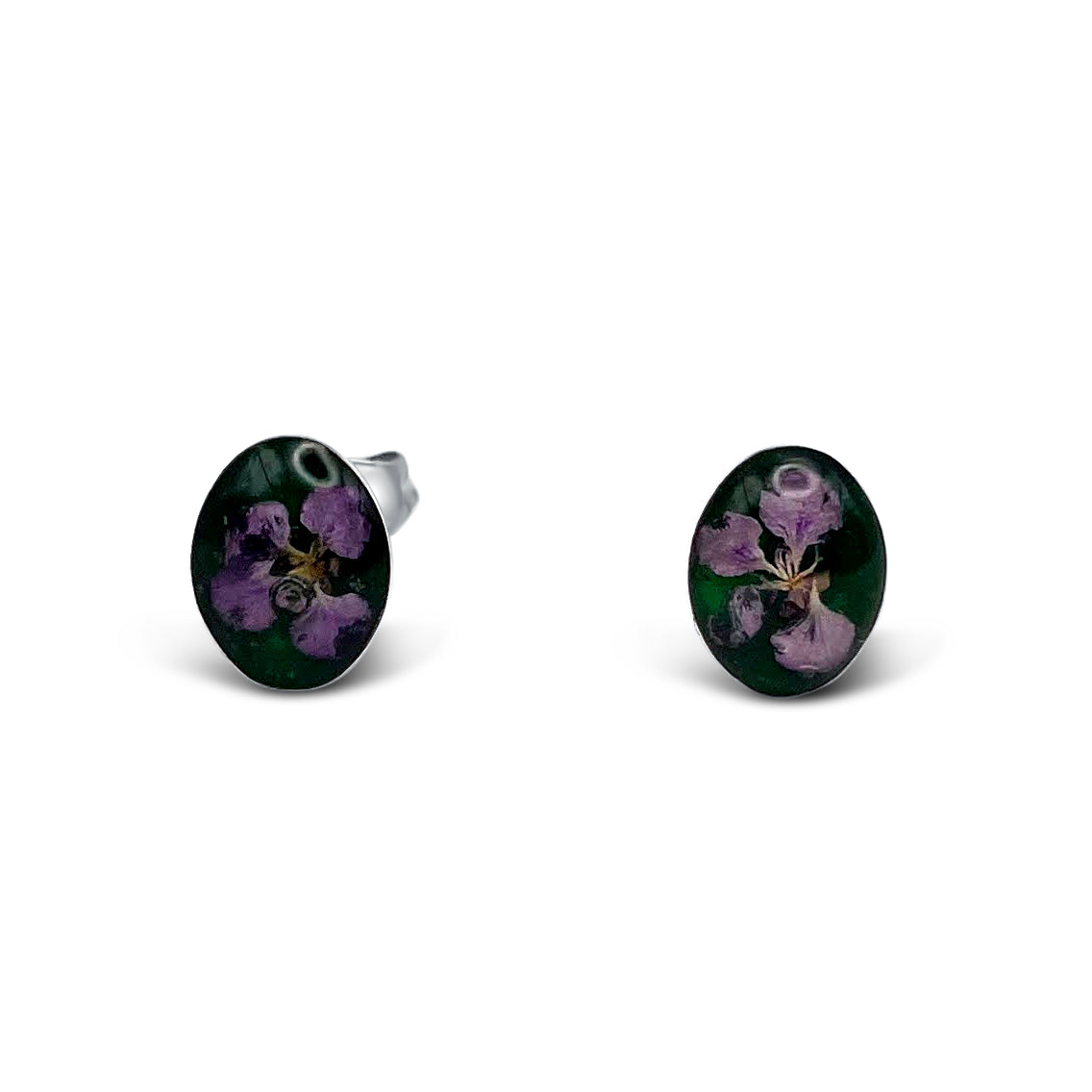 Pendientes de Plata mexicana 925 - Flores Reales Encapsuladas