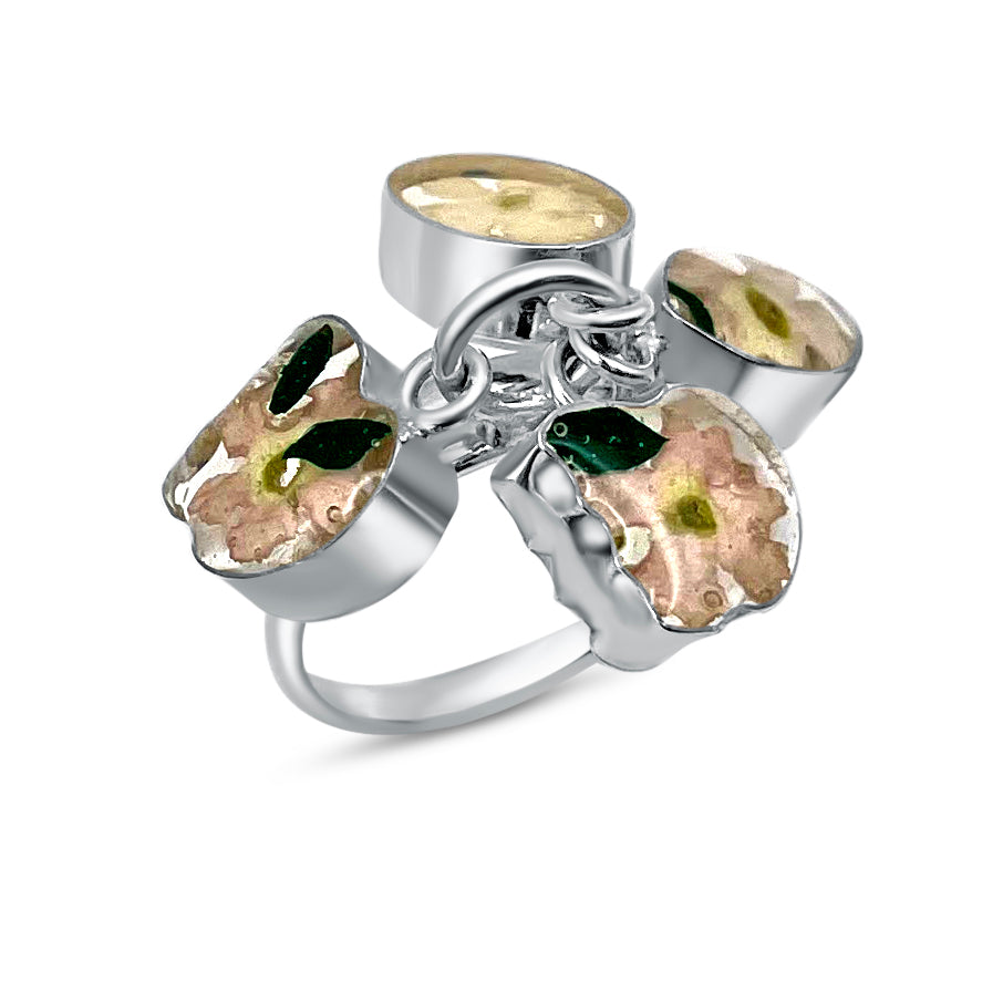 Adjustable Ring with Charms – 925 Mexican Silver