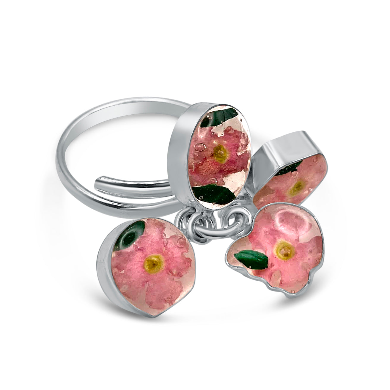 Adjustable Ring with Charms – 925 Mexican Silver