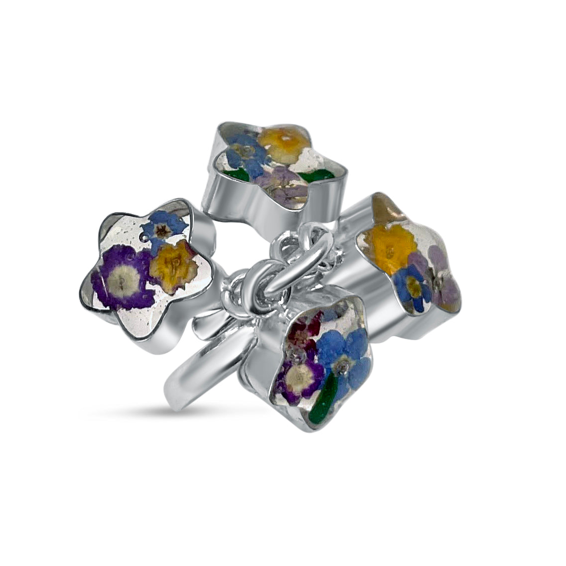 Adjustable Ring with Charms – 925 Mexican Silver